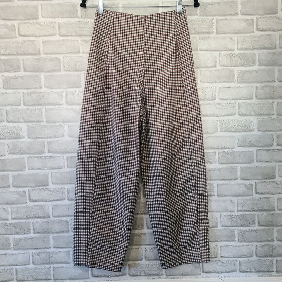 Urban Outfitters Checkered High Rise Trouser Pants Boho Relaxed Casual Womens 2 - Picture 2 of 8
